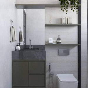 Gabinete Banheiro MDF Paris 60x43 Inox - Bongut