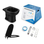 Kit Vaso Sanitário Convencional Etna Preto - Santa Cruz Acabamentos