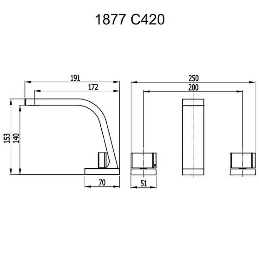 Misturador Lavatório Essence 420 Mesa 1877 Cromado Bica Alta – Fani - Santa Cruz Acabamentos