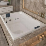 Banheira Com Hidro Espree Box Eb150120a Branco 150×120 – Jacuzzi - Santa Cruz Acabamentos