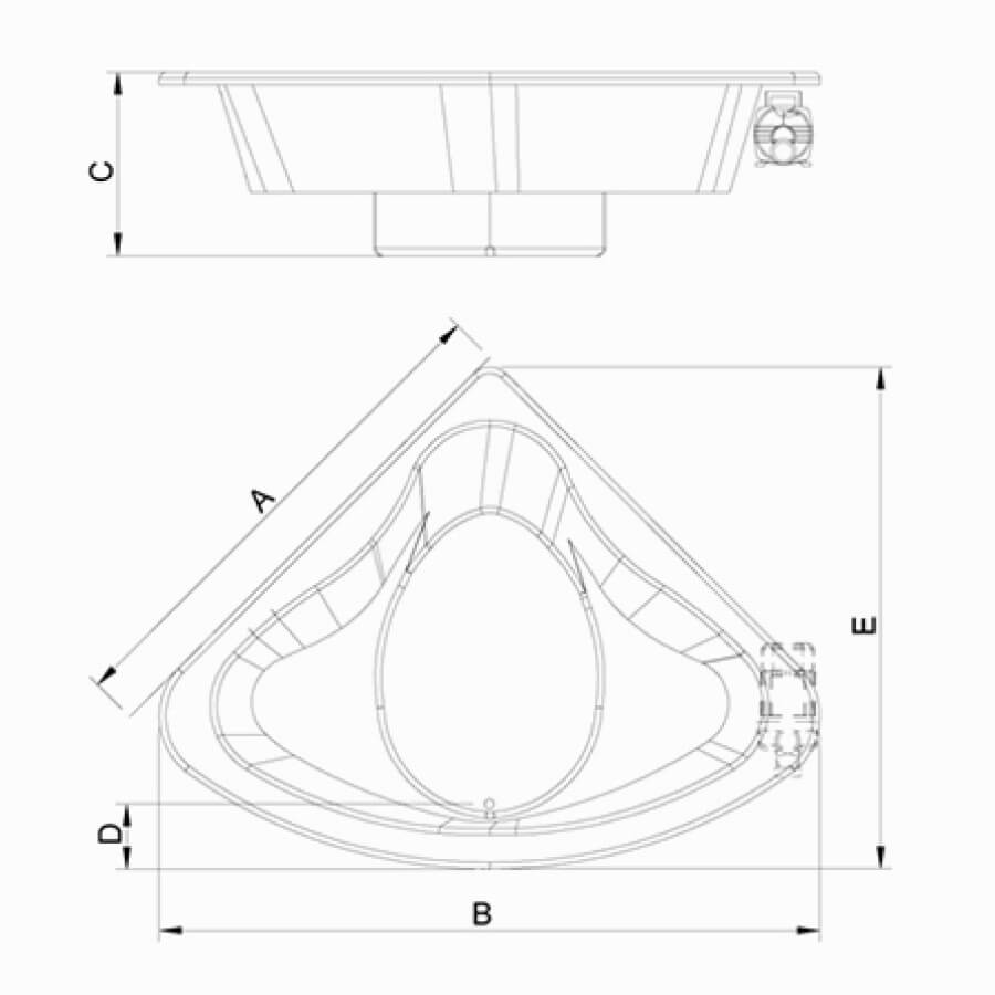 Banheira Com Hidro Innovare Acrílico Ha196xc Branco 160×210 – Astra - Santa Cruz Acabamentos