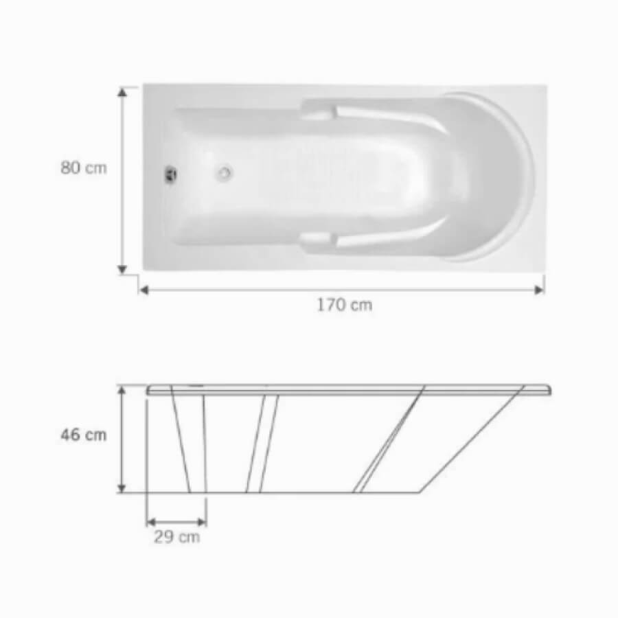 Banheira Hidro Capri Ba017wc Branco 170×080 – Astra - Santa Cruz Acabamentos