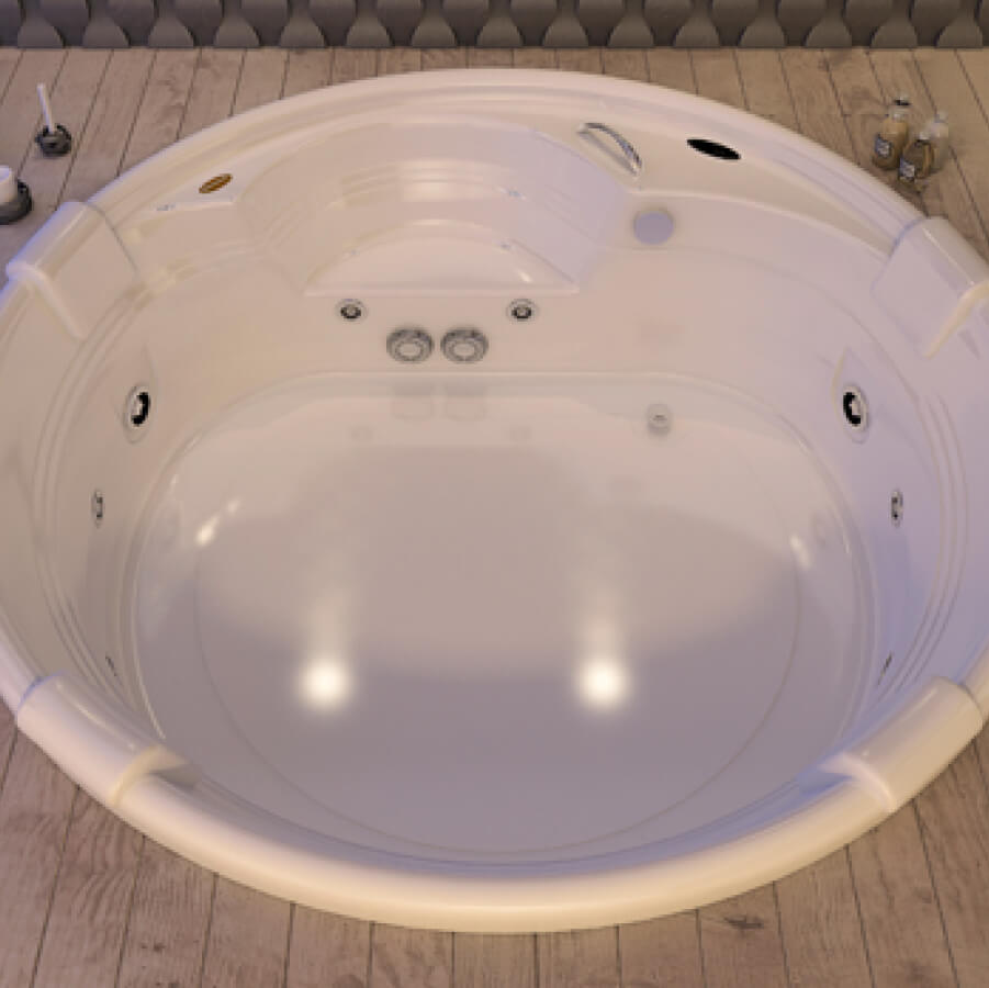 Banheira Hidromassagem Aquecedor Cortina Ct183ra 12 Jatos Branco 183cm Redonda – Jacuzzi - Santa Cruz Acabamentos