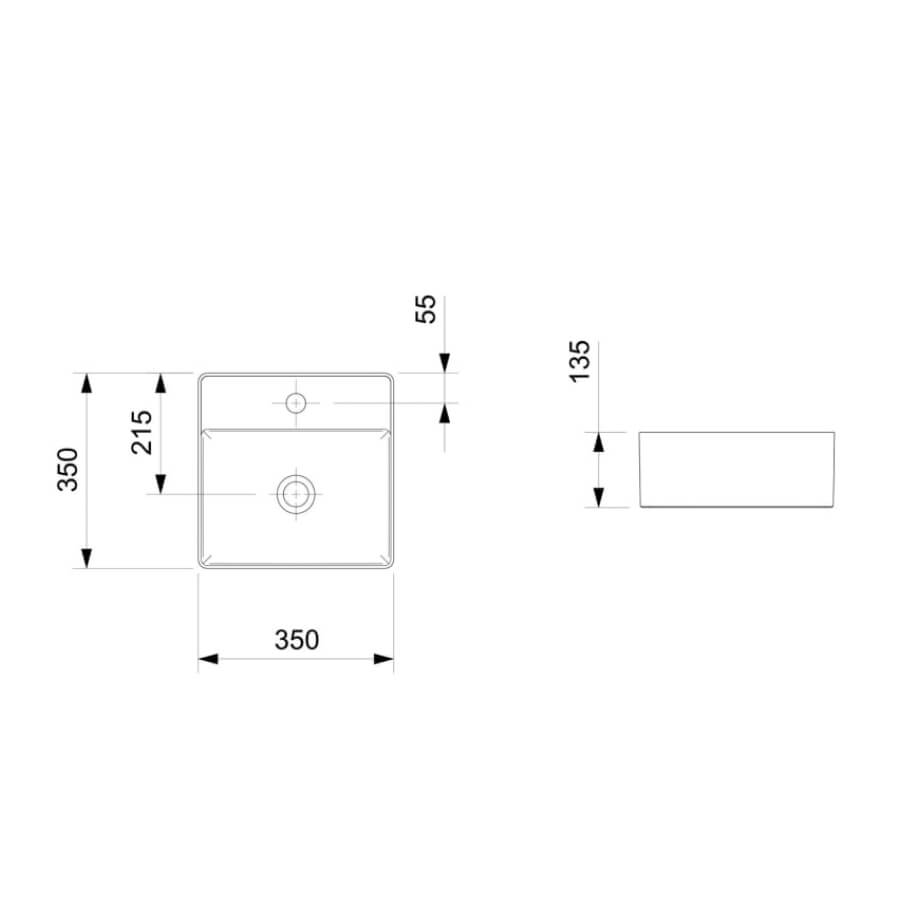 Cuba Apoio Design D3 Quadrado Com Mesa 35×35 – Celite - Santa Cruz Acabamentos