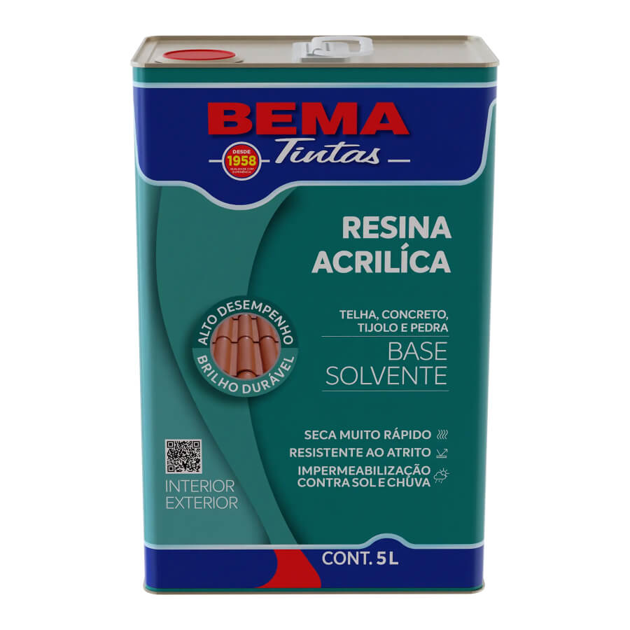 Resina Acrilica Incolor Base Solvente Galao 5L – Bema - Santa Cruz Acabamentos